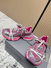 BALENCIAGA 25S 3XL SNEAKERS IN PINK MESH MIX GREY PU LEATHER