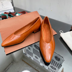 LP REBECCA BALLERINAS GLOSSY CARAMEL CALFSKIN