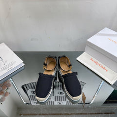 SEE BY ESPADRILLES SANDAL IN BLACK FABRIC AND CALFSKIN