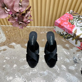 DG 100MM IN BLACK SATIN MULES