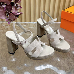 JAZZ 90 SANDAL IN PASTEL GRAY SUEDE