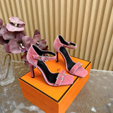 JULY SANDAL 105 MM IN ROUGE PINK VELVET