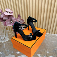 JULY SANDAL 105 MM IN TEAL GREEN VELVET