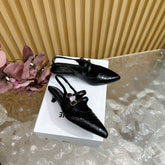 JUDY DOUBLE STRAP MARY JANE SLINGBACK 35MM IN BLACK SNAKE EMBOSSED CALFSKIN