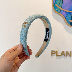 SIMPLE HAIRBAND IN SKY BLUE TWEED 282731