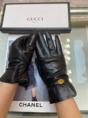 GLOVES IN BLACK TOP-GRADE LAMBSKIN 458575