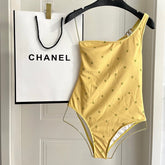 CC BIKINI SWIMSUIT SET IN YELLOW AND GREEN LOGO 593033