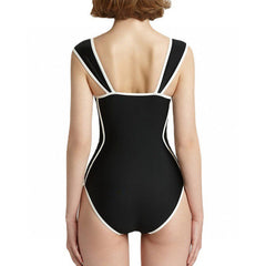 CC BIKINI SWIMSUIT SET IN BLACK AND WHITE TRIM 622172