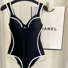 SWIMSUIT BODYSUIT IN BLACK AND WHITE STRIPED 627831