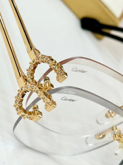 CRYSTAL STUDDED RIMLESS SQUARE FRAME SUNGLASSES CT0603S IN METAL PHOTOCHROMIC LENSES