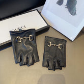 FINGERLESS GLOVES IN BLACK LAMBSKIN 436035