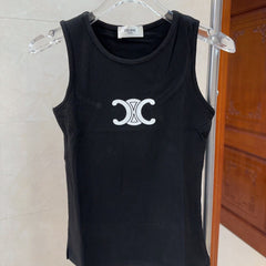 TANK TOP 627696 IN BLACK COTTON RIBBED