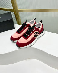 SNEAKER IN LIGHT PINK MIX CHERRY RED SUEDE