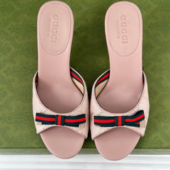 GG Vintage High Heel Slippers Pink Blush
