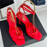 SL CORINNE SANDALS ROSE SATIN CREPE