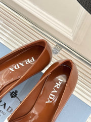 KITTEN HEEL PUMPS IN WHITE MIX BROWN CALFSKIN