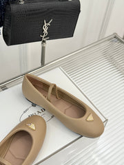 PRADA 25S SOFT PADDED BALLERINAS IN BEIGE NAPPA LEATHER