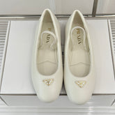PRADA 25S SOFT PADDED BALLERINAS IN IVORY NAPPA LEATHER