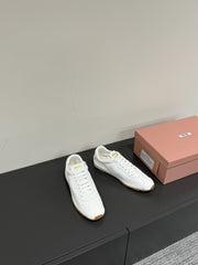 PLUME NAPPA SNEAKERS IN WHITE LAMBSKIN