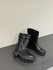 MAJOR ANKLE BOOT IN BLACK CALFSKIN