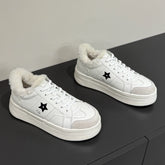 BLACK STAR SNEAKER WHITE CALFSKIN AND SUEDE CALFSKIN WITH SHEARLING LINING