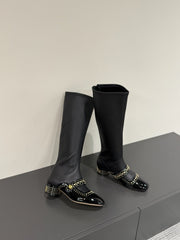 BELLE-D HEELED BOOT BLACK PATENT CALFSKIN