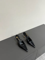 LEE SLINGBACK PUMPS 75 MM IN BLACK PATENT CALFSKIN