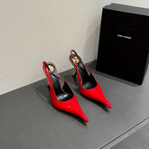 YSL HIGH SLINGBACK 25S IN RED GLOSSY LAMBSKIN