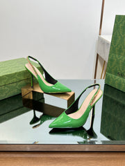 GG SIGNORIA SLINGBACK PUMP GREEN LAMBSKIN