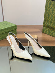 GG SIGNORIA SLINGBACK PUMP WHITE LAMBSKIN