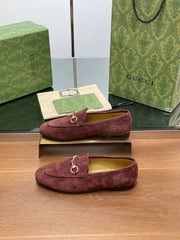 HORSEBIT LOAFER IN UMBER BROWN SUEDE WITH GOLD HARDWARE