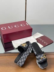 HIGH 6.3 CM WEDGE SANDALS IN BLACK CALFSKIN AND FABRIC