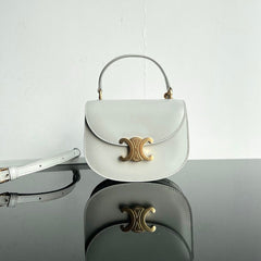 TRIOMPHE 15 White Calfskin Handbag