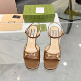 GG HIGH HEELS SANDALS 60 IN BROWN LAMBSKIN