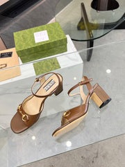 GG HIGH HEELS SANDALS 60 IN BROWN LAMBSKIN