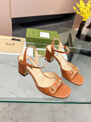 GG HIGH HEELS SANDALS 60 IN ORANGE LAMBSKIN