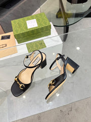 GG HIGH HEELS SANDALS 60 IN BLACK LAMBSKIN