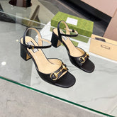 GG HIGH HEELS SANDALS 60 IN BLACK LAMBSKIN