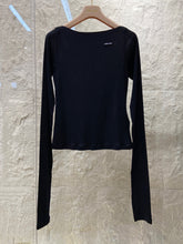 OFF SHOULDER LOGO T SHIRT 25S IN KATUN 266111