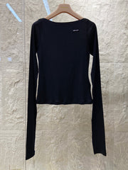 OFF SHOULDER LOGO T SHIRT 25S IN KATUN 266111