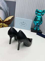 HIGH-HEEL PUMPS IN BLACK SHEEPSKIN