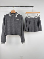 MIUMIU TOP AND SKIRT SET STYLE 373