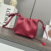 LOE 23 FLAMENCO PURSE BUCKET IN RED PINK LAMBSKIN