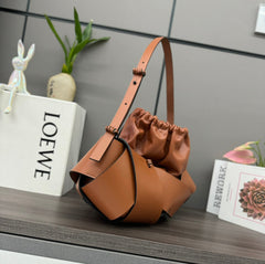 LOE INTERLACED HOBO 38 BAG IN BRONZE BROWN CALFSKIN