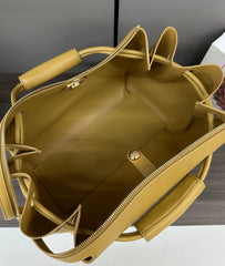 LOEWE 25S MADRID BAG 28 IN SAND YELLOW CALFSKIN GOLD HARDWARE