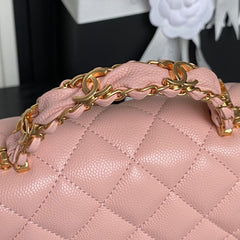 CHANEL 25S FLAP BAG 19 IN PINK CALFSKIN GOLD HARDWARE