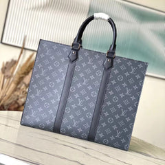 SAC PLAT 24H 41 IN DARK GRAY MONOGRAM ECLIPSE CANVAS
