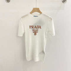 PRADA SHORT-SLEEVE KNIT SWEATER STYLE 198