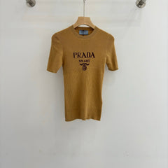 PRADA SHORT-SLEEVE KNIT SWEATER STYLE 195