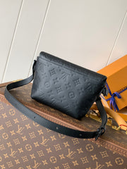 LV 25S PULSE WEARABLE WALLET 22 IN BLACK MONOGRAM SHADOW EMBOSSED CALFSKIN